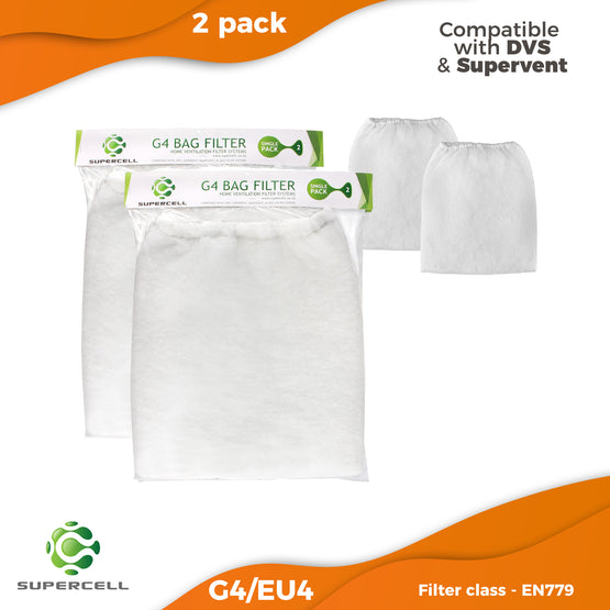 Ventilation Filter DVS Compatible Supercell G4 Ventilation Filter Bag Filter 2 pack - supercellnz