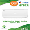 Gree Hyper 2.5kW Cooling  3.2kW Heating, includes WiFi - supercellnz