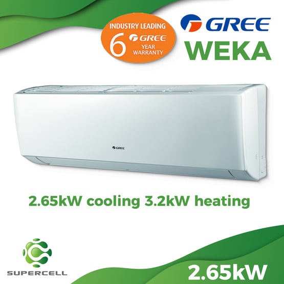 Gree WEKA Heat Pump 2.65kw cooling 3.0kw heating - supercellnz