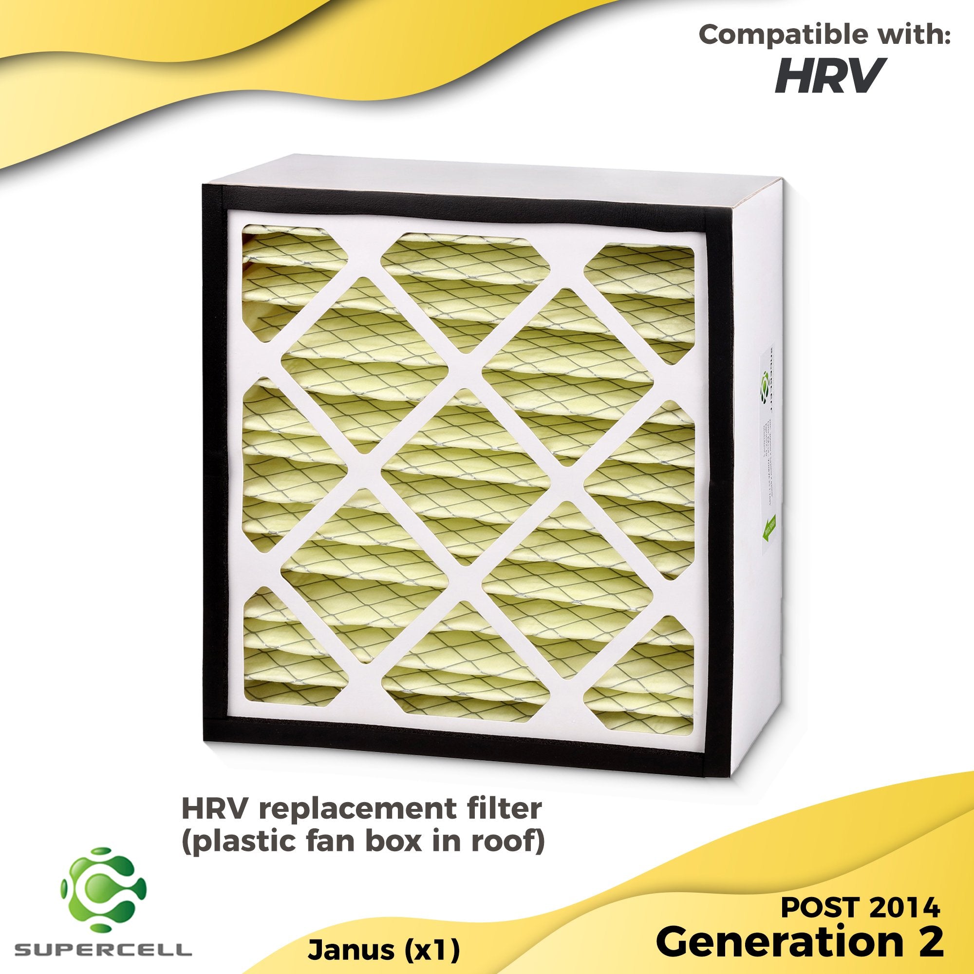 HRV filter JANUS (Plastic fan Box)  Generation 2 F8 - supercellnz