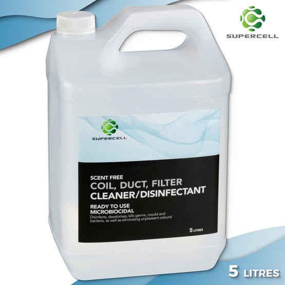 Supercell Coil Duct & Filter  Cleaner Disinfectant 5 ltr  SCENT FREE - supercellnz